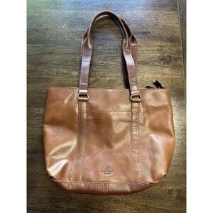 Wild West Los Angeles Leather Purse Brown Shoulder Computer Bag Plaid Interior